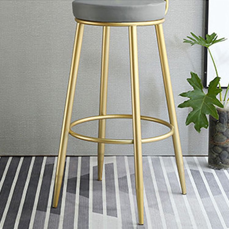 Nordic Style Bar-stool Round Counter Bar Stool with Metal Legs for Home Use