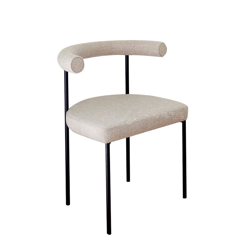 Modern Dining Side Chair Upholstered Armless Dining Chairs with Black Legs