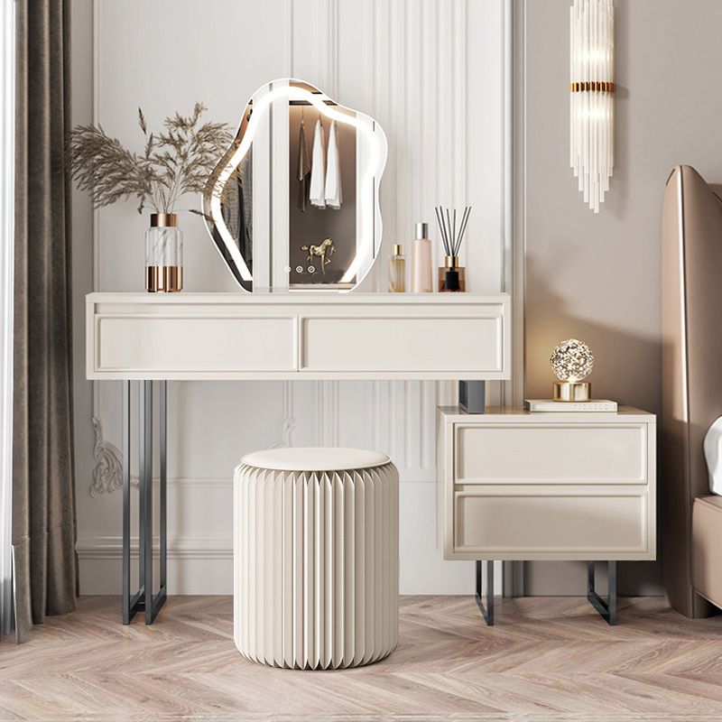 15.74" Wide Vanity Set with Drawer Bright White Wood Make-up Vanity