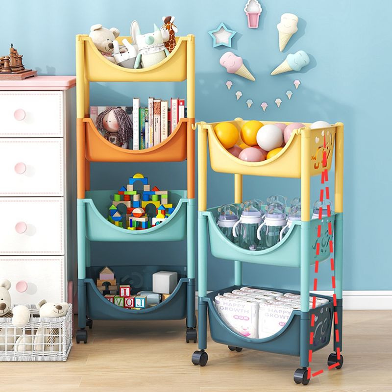 Scandinavian Style Bookcase with Casters Shelf Bookcase for Home and Office