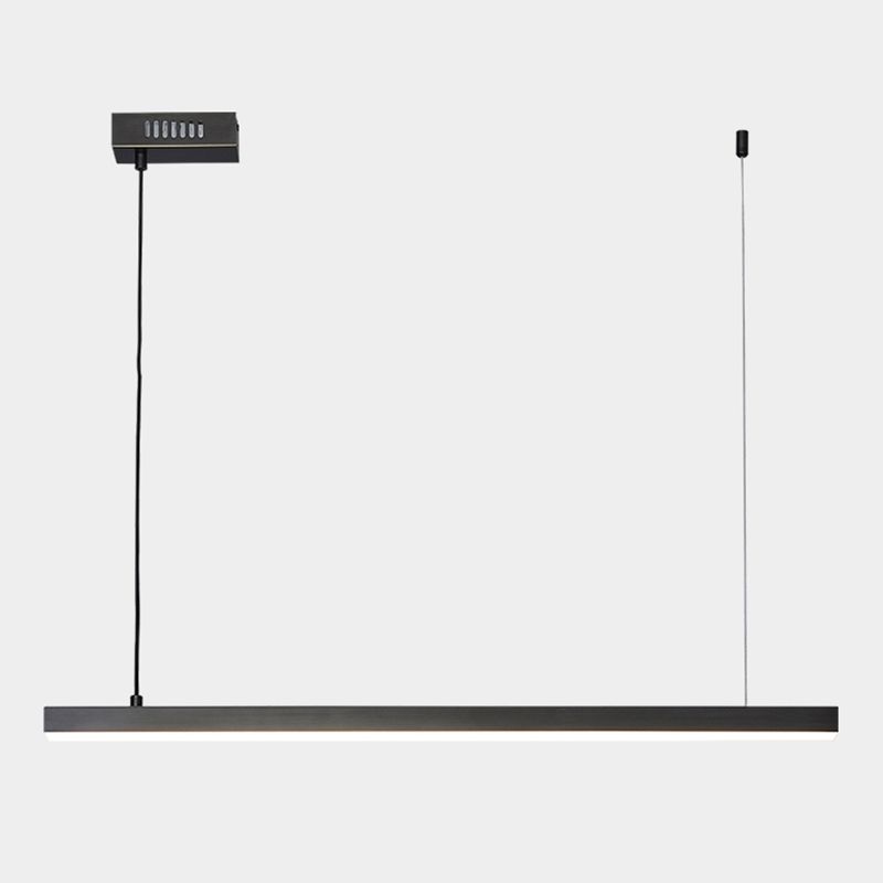 Black Copper Island Lighting Fixtures Modern 1-Light Linear Restaurant LED Suspension Lamp
