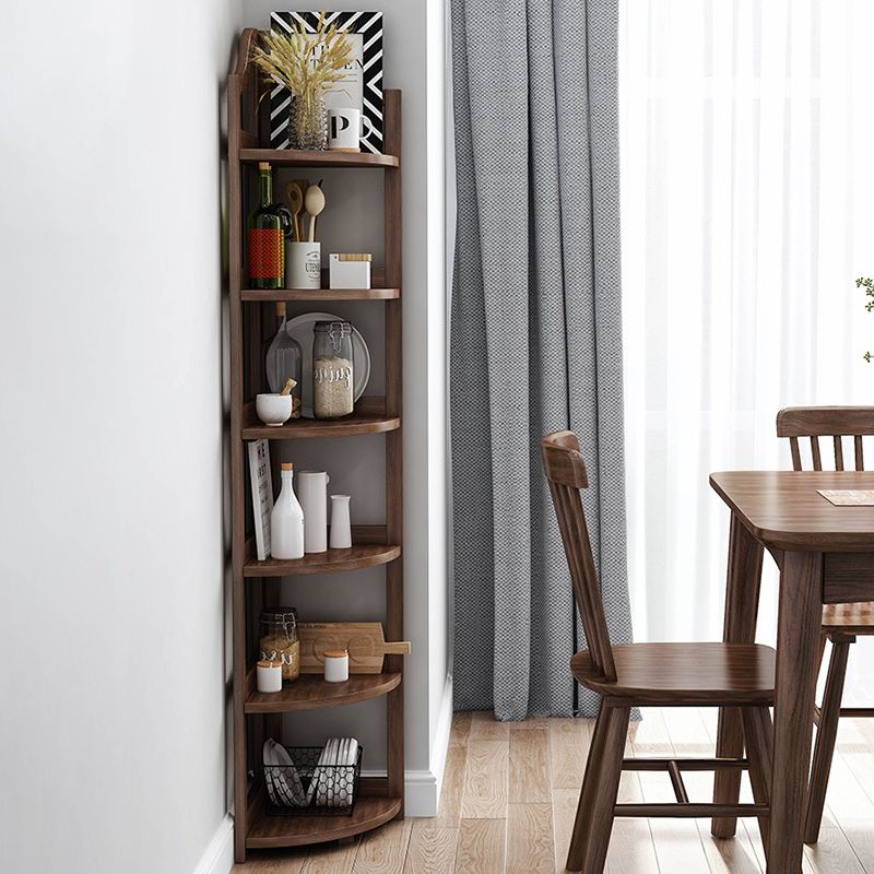 Modern Style Corner Bookshelf Solid Wood Vertical Bookcase for Home