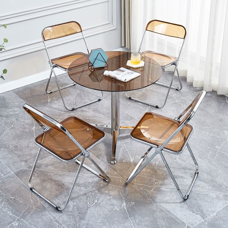 Glass Top Dining Table Modern Dining Table with Pedestal Base