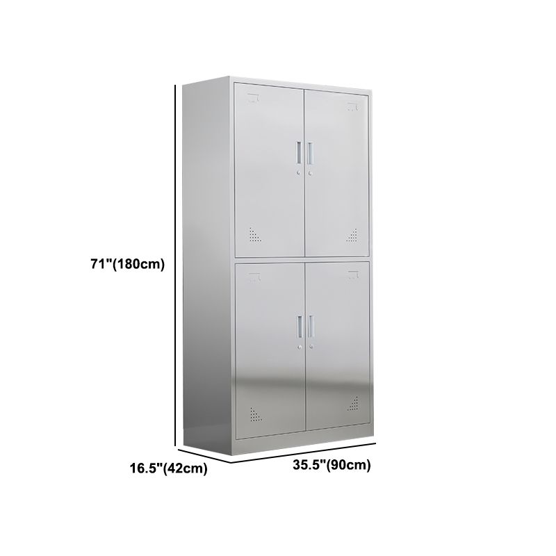 Metal Industrial Cabinet with Hinged Door Gray Steel Storage Cabinet for Bathroom