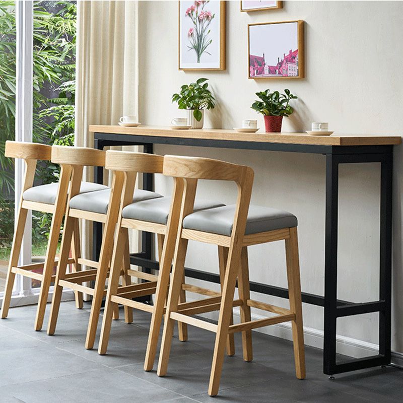 Contemporary Wooden Counter Height Stools Armless Bar Stool for Living Room