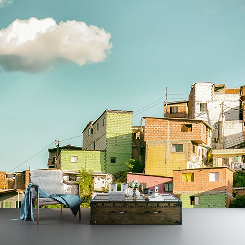 Environment Friendly Wall Mural Wallpaper Town Scenery Sitting Room Wall Mural