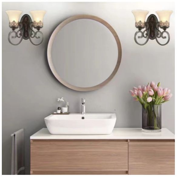 Geometric Shape Glass Vanity Sconce Light Modern Vanity Mirror Lights in Black
