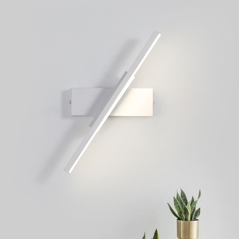 Modern Metal Rotatable Wall Light Strip 12" Wide LED Wall Sconce for Living Room