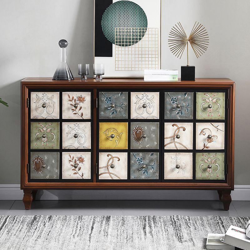 Traditional Style Brown Chest Solid Wood Storage Chest Dresser with Multi Drawers