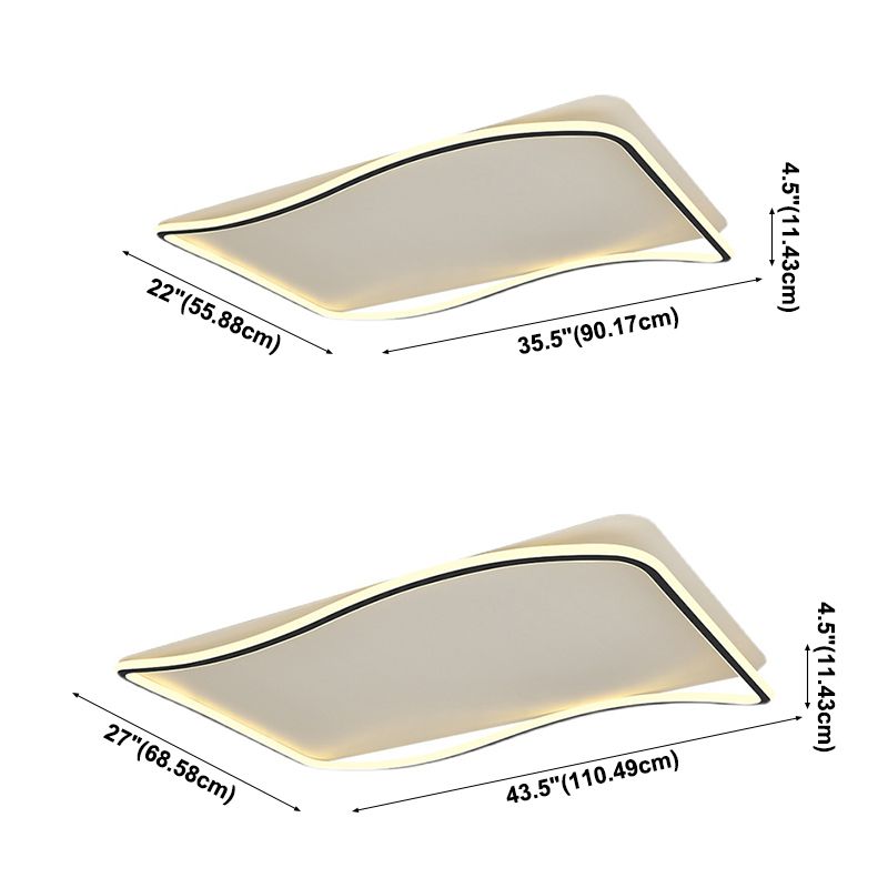 Flush géométrique moderne Mount Light Acrylic Flush Mount Ceiling Light in Black and White Finish