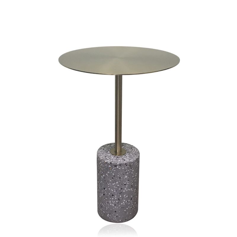 Mid-Century End Table Pedestal Round Sofa Metal Accent Side Table
