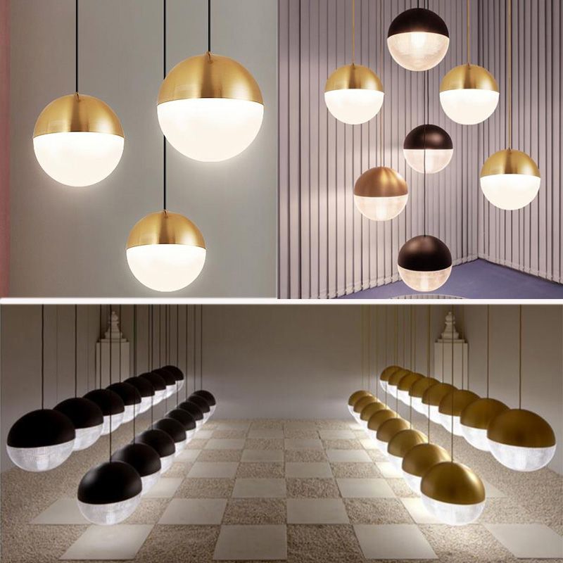 1 Light Sphere Hanging Ceiling Light Modern Style Glass Hanging Lamp Kit