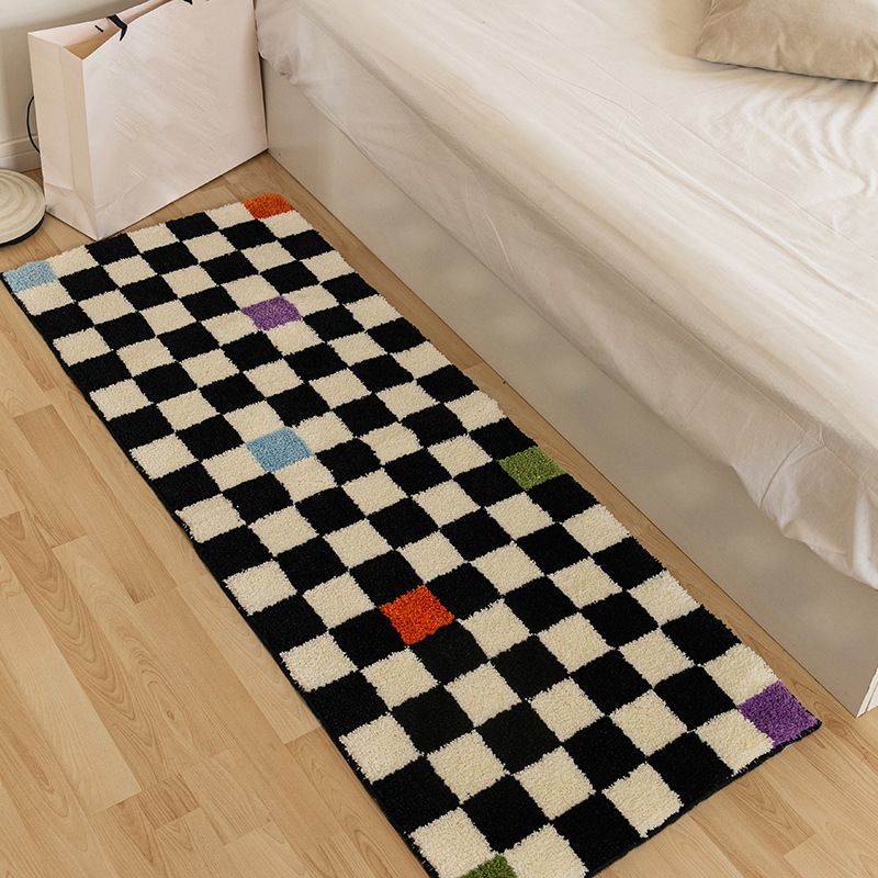 Moderna camera da letto moquette moquette nere a quadro area tappeto area resistente area tappeto