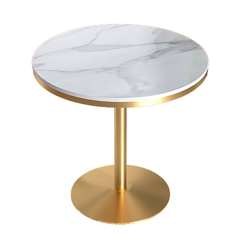 Table à manger en pierre frittée de style moderne, table ronde blanche avec base en tulipe
