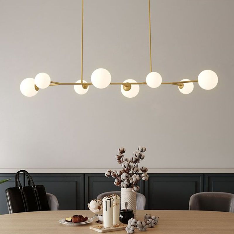 Molecular Island Ceiling Light Simplicity Opal Glass Dining Room Suspension Light Fixture