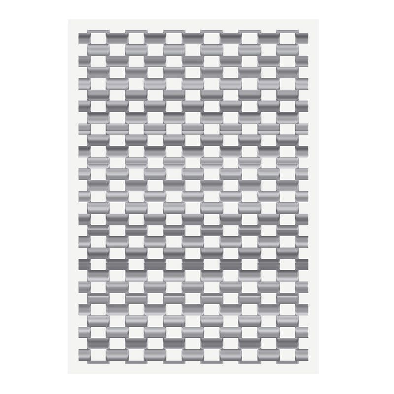 Modern White Area Carpet Geometric Pattern Polyester Area Rug Non-Slip Backing Rug for Home Decor