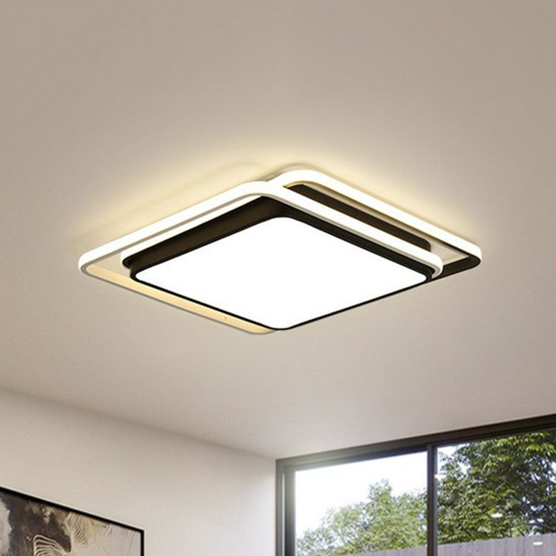 Squared Shape Bedroom Flush Mount Lighting Acrylic Minimalist LED Flush Mount Fixture