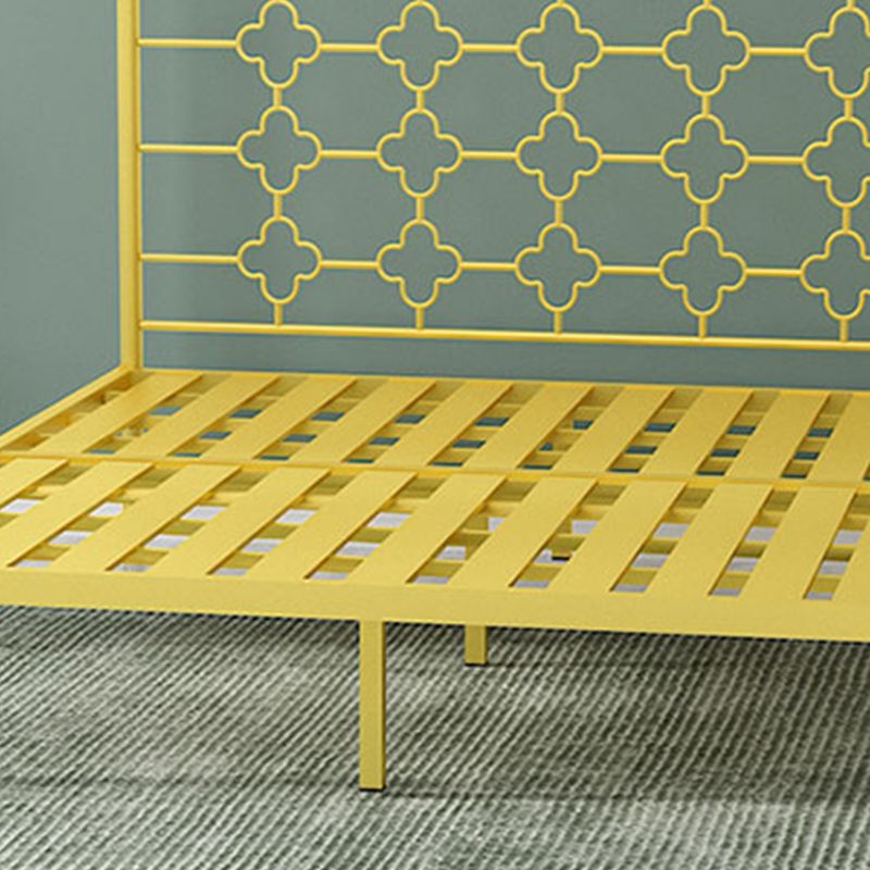 Metallic Open-Frame Bed Glam Standard Bed with Headboard, 49" Tall