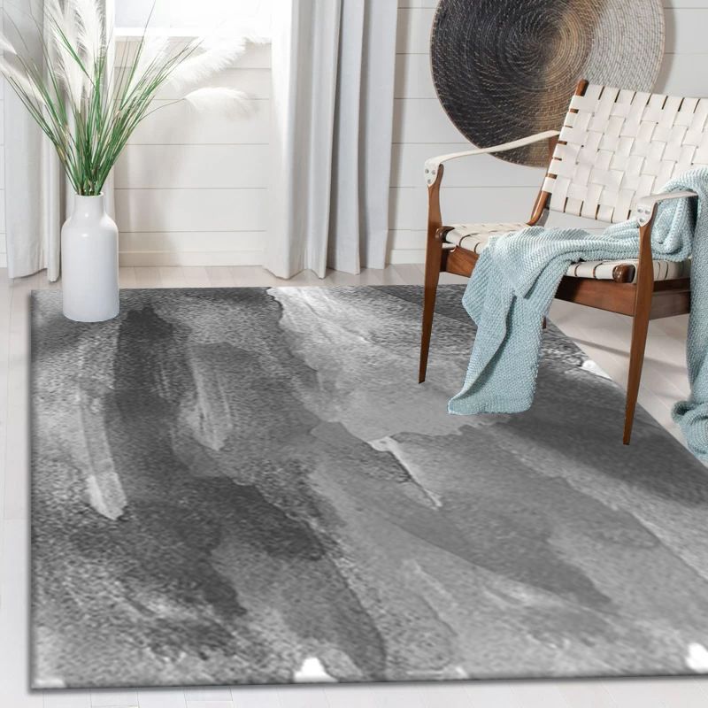 Dark Brown Modern Rug Polyester Graphic Rug Stain Resistant Rug for Drawing Room