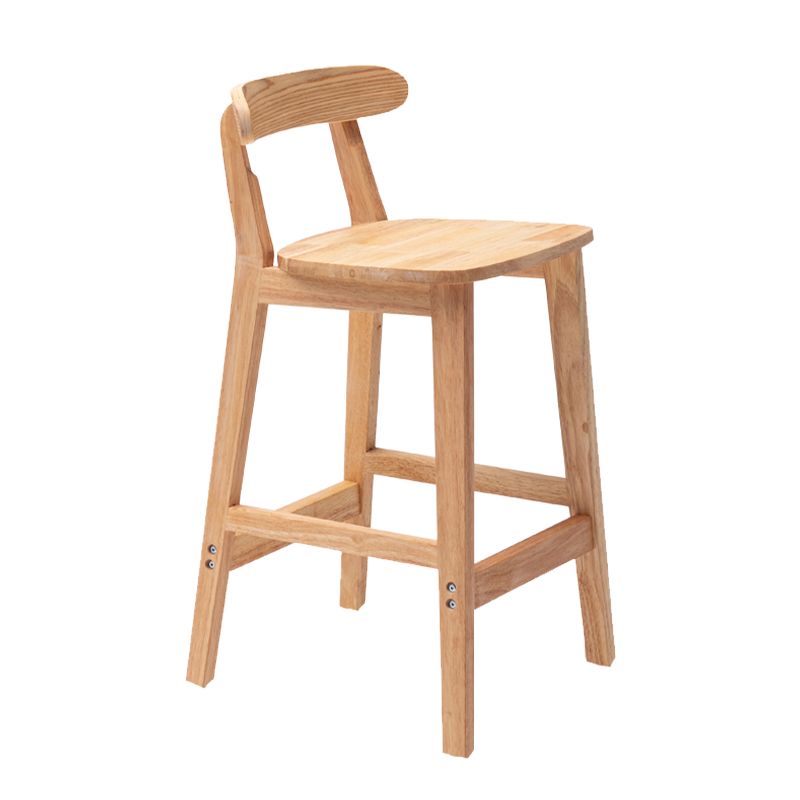 Tabouret de bar moderne en bois massif carré tabouret intérieur arrière bas avec des pattes en bois