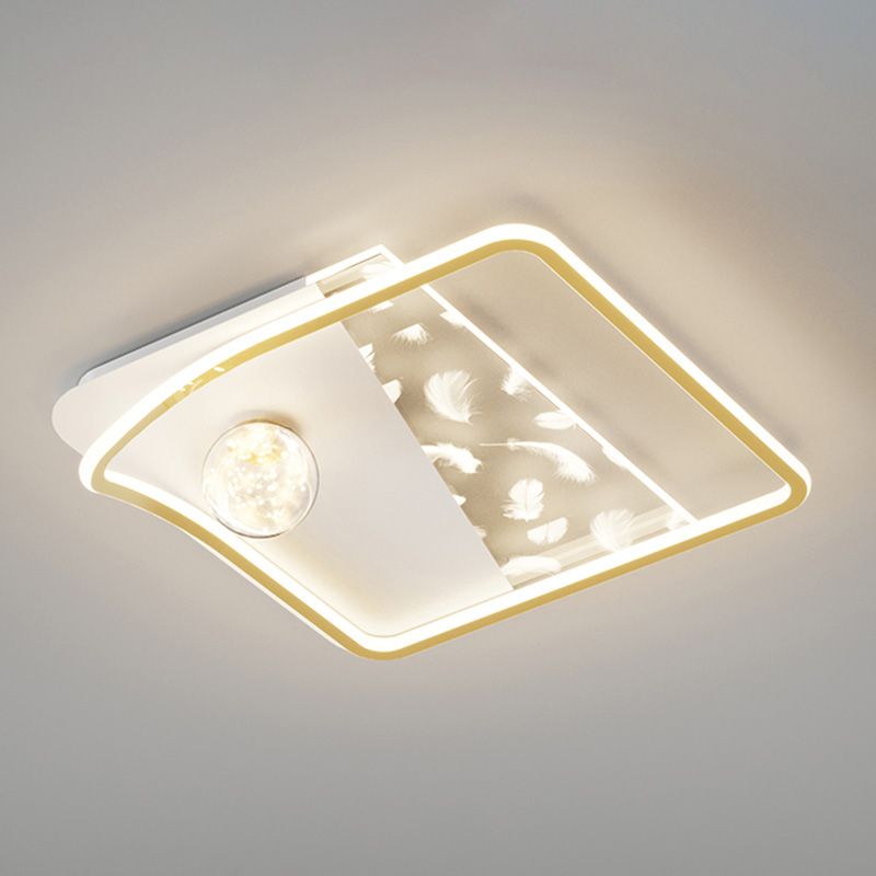 Plafonnier LED moderne et créatif en plumes, 3 lumières en fer, pour salon et chambre à coucher