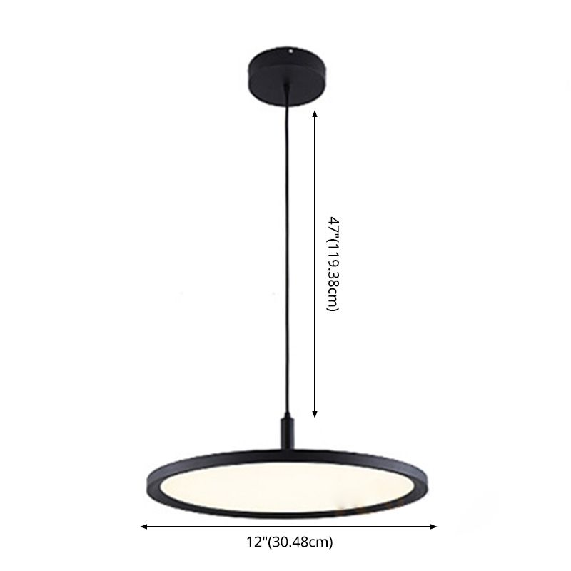 Metal Circle Pendant Ceiling Light Minimalist Style LED Black Ceiling Pendant Light