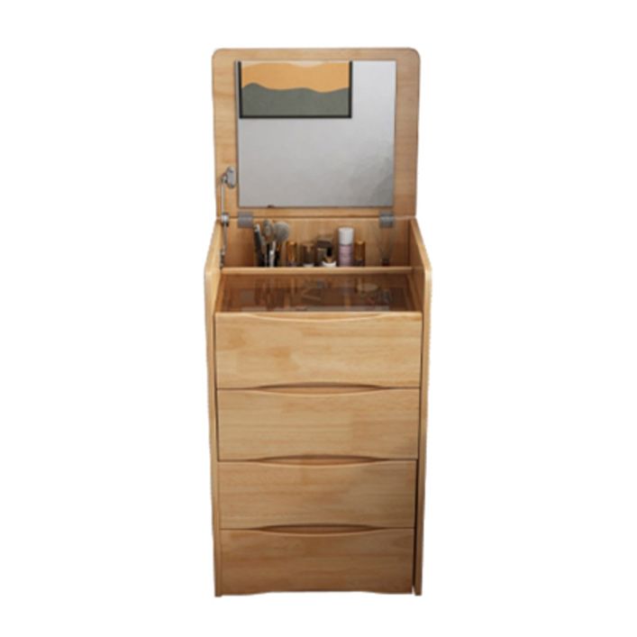 Modern 32.28" Height Solid Wood Dressing Table Mirror Make-up Vanity with 2 Drawer