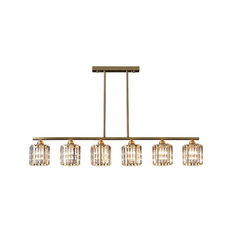 Contemporary Style Cylinder Shape Island Lights Crystal Island Lighting