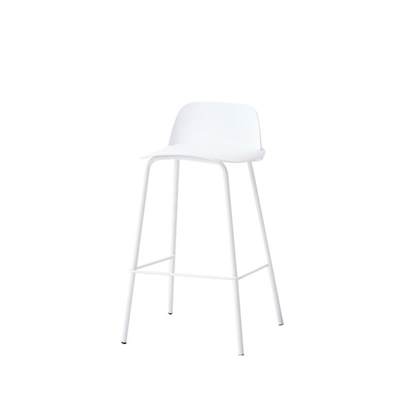 Indoor Glam Armless Low Back Bar Stool Plastic Stool with Steel Legs