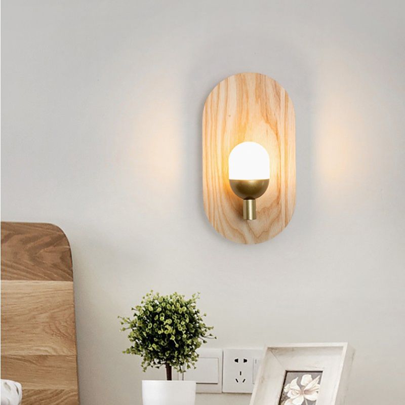 Metal Golden Wall Light Modernism Wood Lighting for Bedroom Home