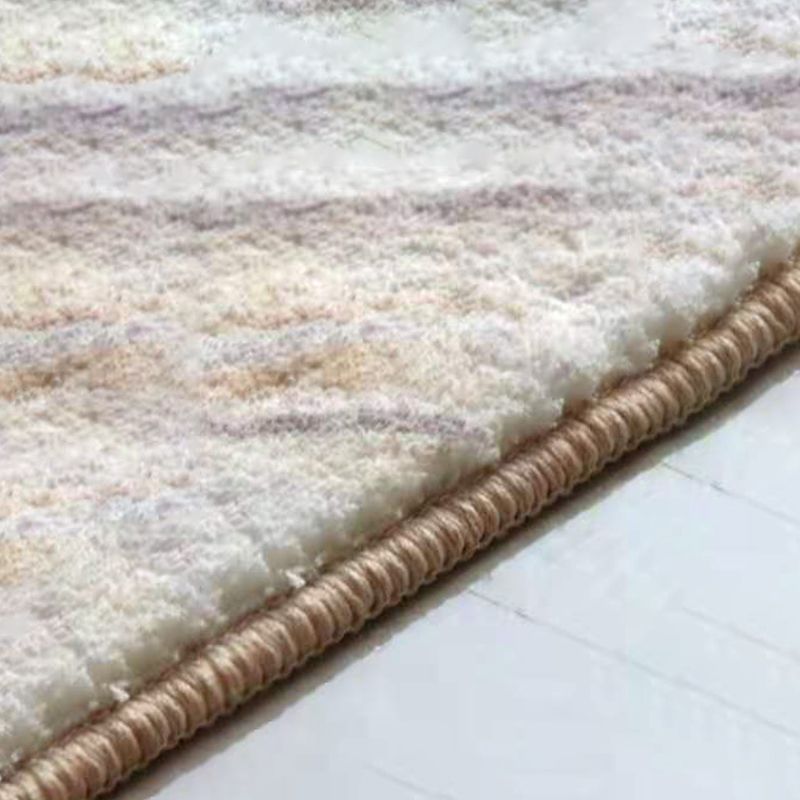 Yellow Grid Pattern Rug Polyester Modern Rug Washable Rug for Living Room