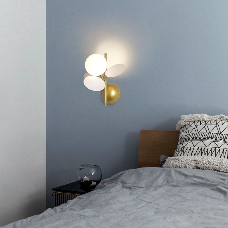 Macaron Ball Shade Wall Sconce Metal 1 Light Sconces for Bedroom