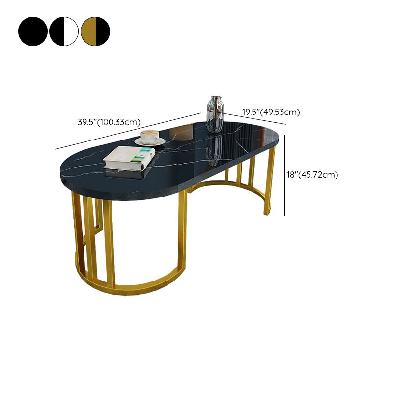 Slate and Metal Oval Single Coffee Table Frame 1 Coffee Table