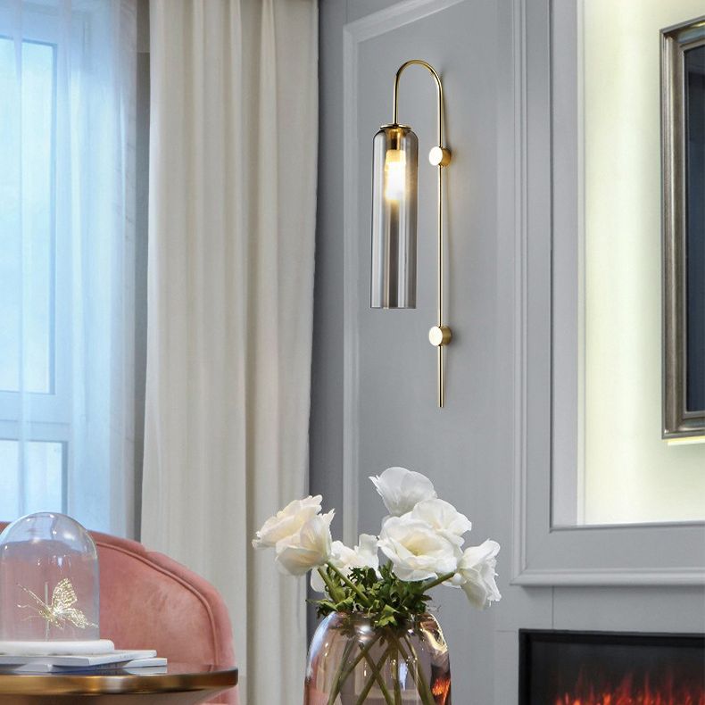 Contemporary Tubular Wall Lights 1 Bulb Living Room Sconce Light Fixture