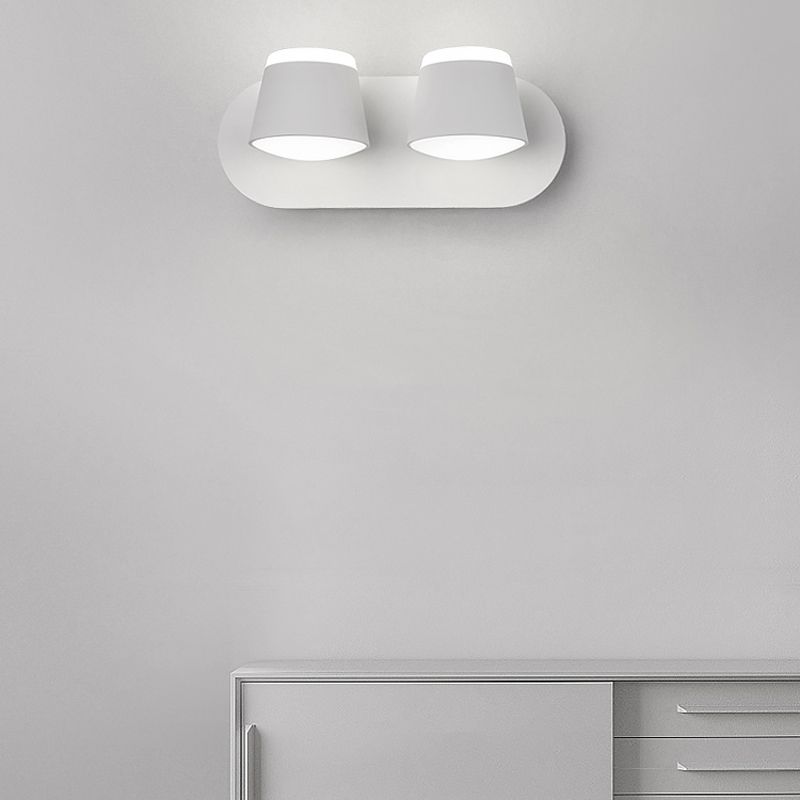 LED Modern Metal Wall Sconce Cone Shape Wall Light with Acrylic Shade for Bedroom