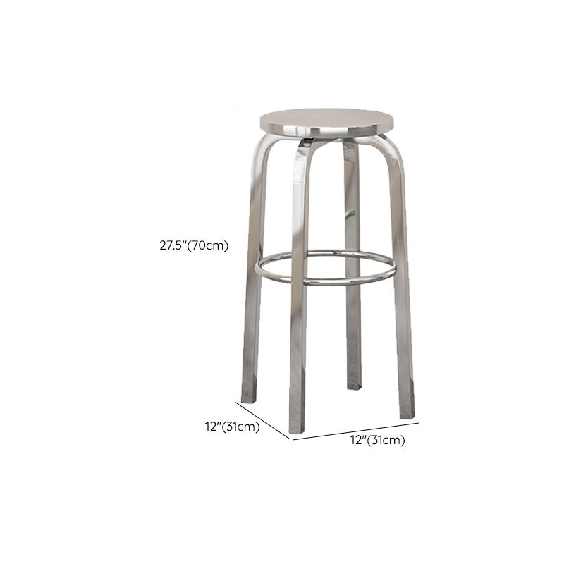 Chrome Metal Indoor Counter Stools Industrial Stainless Steel Stools