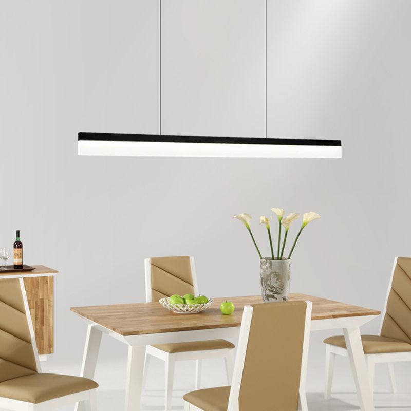 Modern Minimalist Style Linear Pendant Lighting Fixture Acrylic Hanging Lamps for Living Room