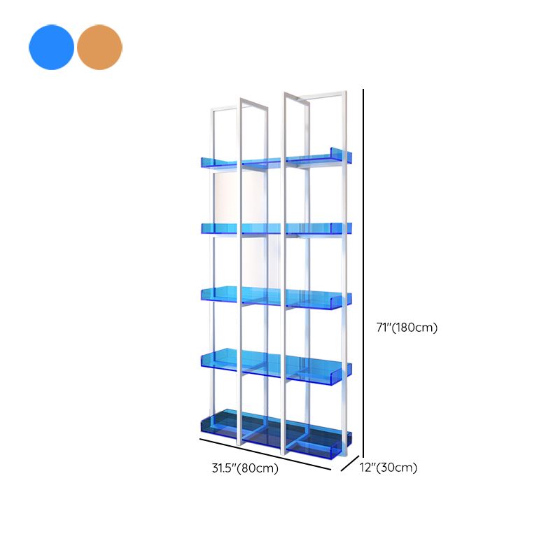 Open Back Standard Bookshelf Modern Style Acrylic Bookcase with Shelves