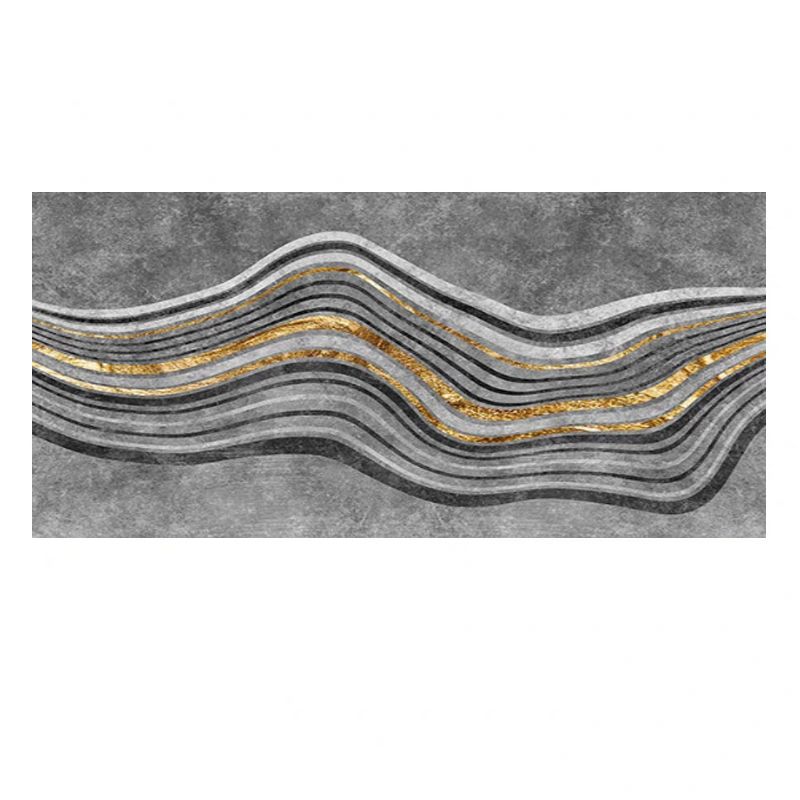 Stylish Modern Rug Grey Polyester Area Rug Geometric Pattern Non-Slip Backing Rug for Bedroom