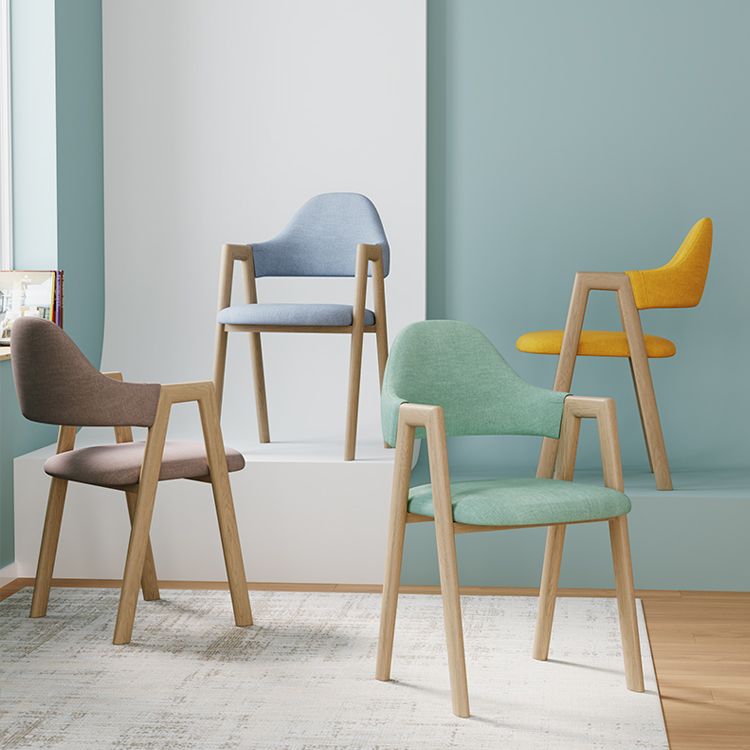Chaise d'appoint de salle à manger en tissu nordique avec Base en métal, chaise d'appoint à dossier ouvert de 33 pouces de hauteur pour Restaurant