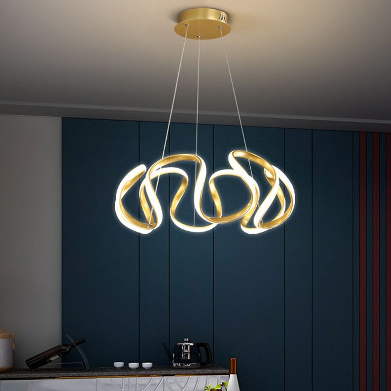 Waving Chandelier Light Fixture Nordic Style LED Hanging Light Fixture