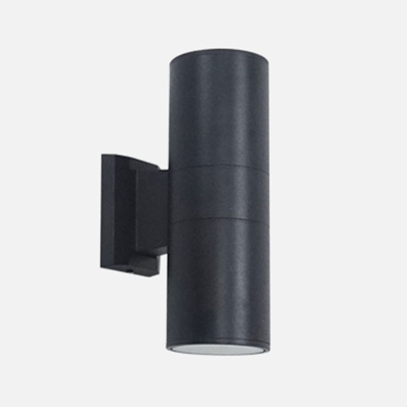 Contemporary Black Wall Light Cylinder 2 Lights Wall Washer with Aluminum for Outdoors