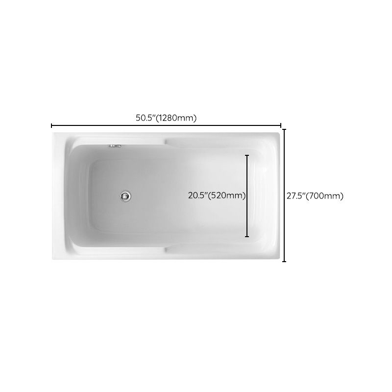 White Acrylic Soaking Bathtub Bathroom Rectangular Modern Bath Tub