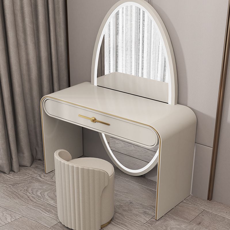 Wooden Standing Vanity Makeup Dressing Table Stool Set 1 Drawer Vanity Desk