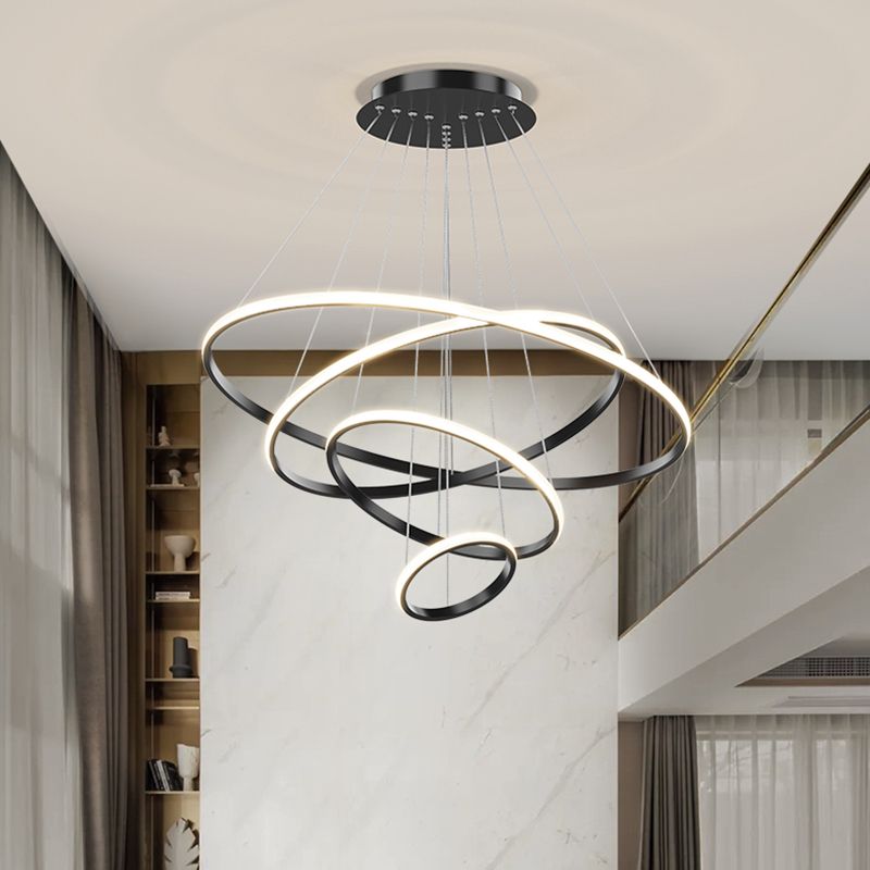 Simple Multi Tier Circular Chandelier Light Fixtures Sitting Room Hanging Chandelier