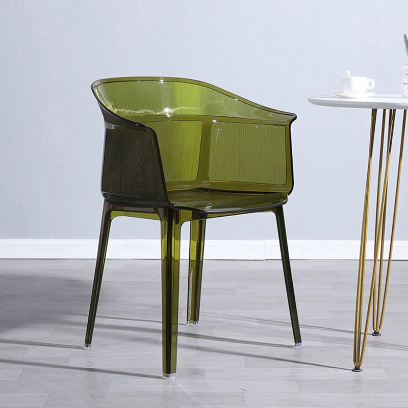 Nordic Style Plastic Dining Armchair Stacking Dining Chair for Restaurant