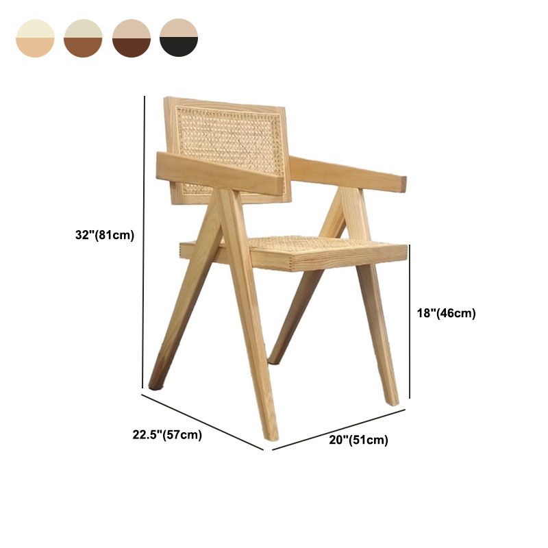 Contemporary Style Chair Arm Open Back Chair with Wood Legs for Home