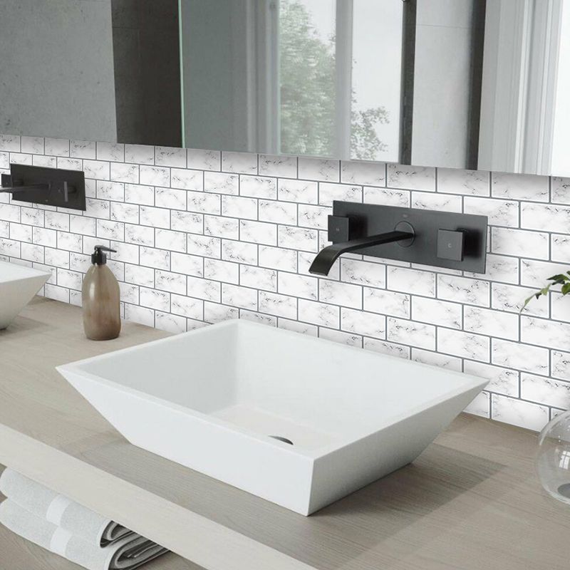 Countryside Marble Brick Wallpapers Grey Self-Adhesive Wall Decor for Kitchen Backsplash