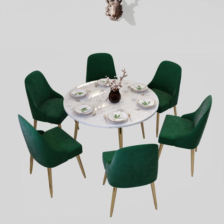 Nordic Glam Round Sintered Stone Table Set 1/3/5/7 Pieces Dining Set