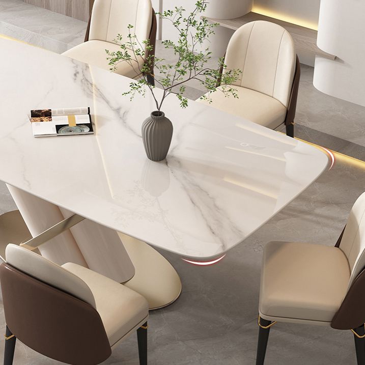 Contemporary Rectangle Sintered Stone Dining Table Set 1/4/5/7 Pieces Dining Set